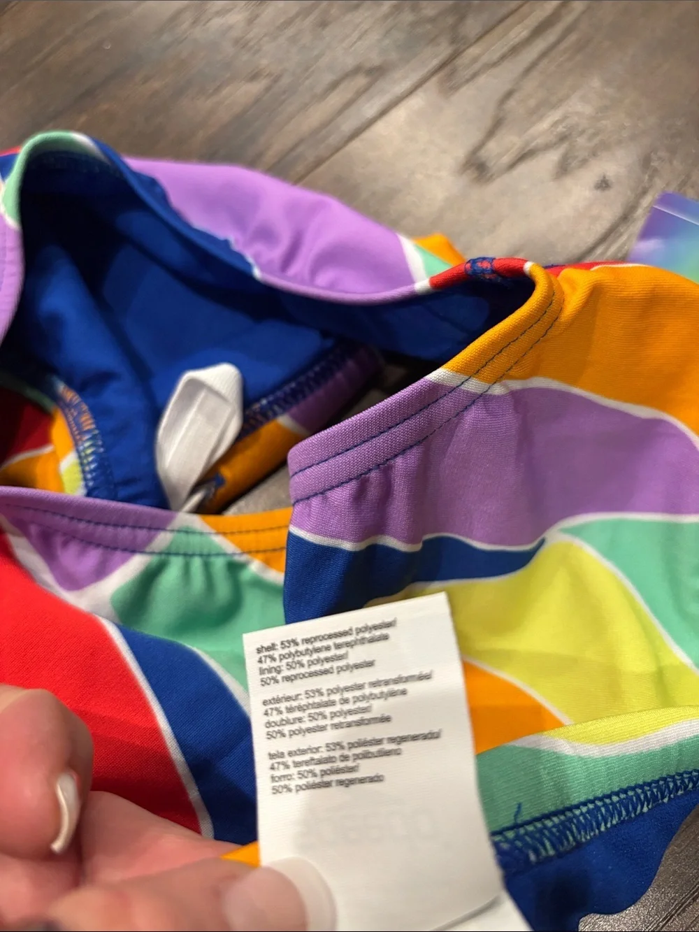 Speedo Endurance Puzzle, Pride, True Cobalt swim briefs,elastic drawcord waist